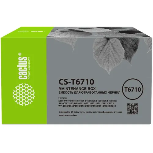 Бункер Cactus CS-T6710 (T6710 емкость для отработанных чернил) для WorkForce Pro WF-5690DWF/5620DWF/5190DW/5110DW