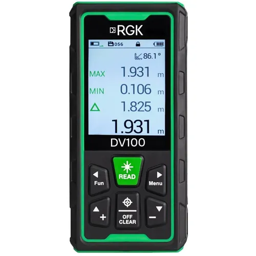 Лазерный дальномер RGK DV100, 2 класс лазера, 535нм, луч зеленый
