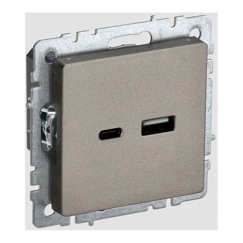 Розетка usb IEK Brite BR-U22-018-K37