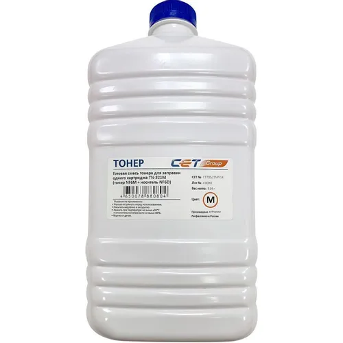 Тонер CET NF6M/NF6D, для Konica Minolta Bizhub C224/284/364, пурпурный, 514грамм, бутылка, девелопер
