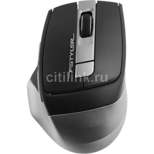 Мышь беспроводная A4TECH Fstyler FG35, радио, оптическая, USB, 2000dpi, серый и черный [fg35 grey]