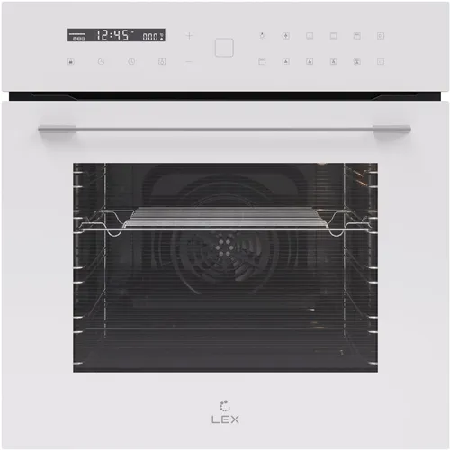 Духовой шкаф электрический LEX EDS 101 WH, 61л, дверца с 3 стеклами, белый/нержавеющая сталь