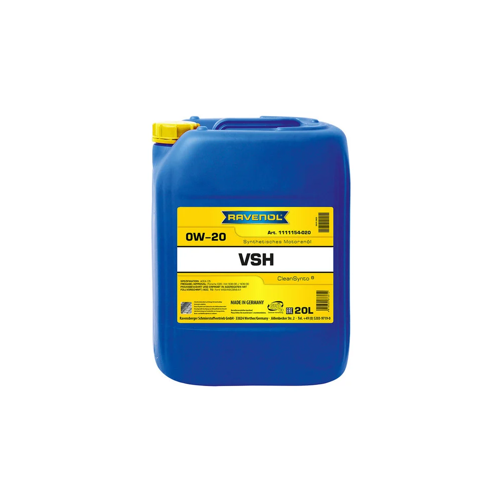 Моторное масло RAVENOL VSH SAE 0W-20, 20 л 1111154-020-01-999