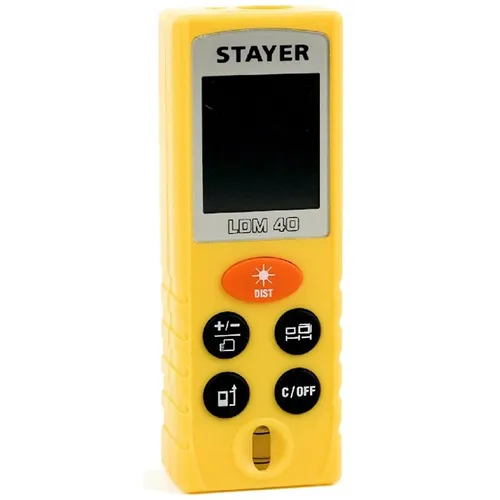 Лазерный дальномер Stayer LDM-40, 2 класс лазера, луч красный [34956]