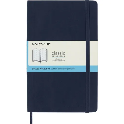 Блокнот Moleskine Classic Soft, 192стр, пунктир, мягкая обложка, синий сапфир [qp619b20]