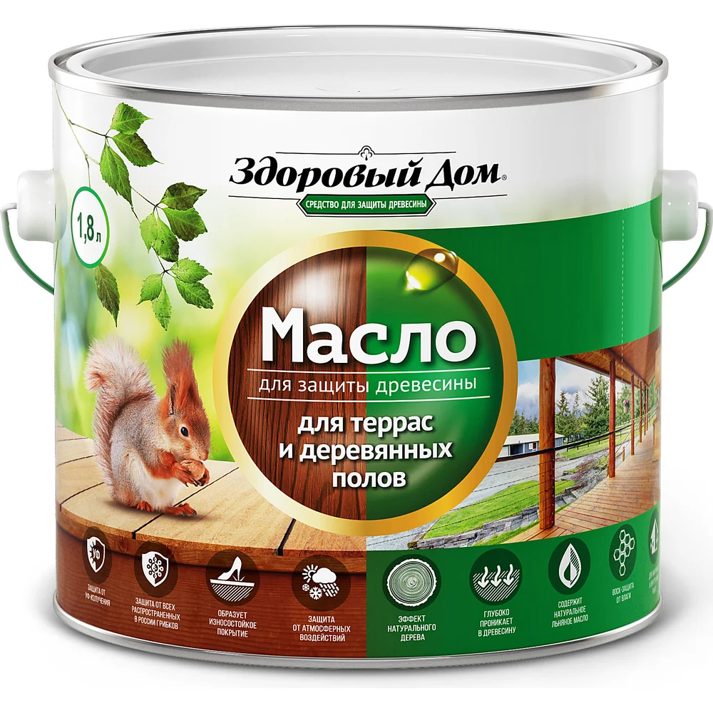 Масло для террас и деревянных полов Здоровый дом Лк-00009558