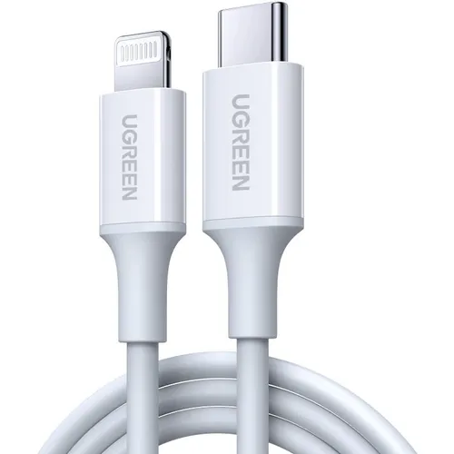 Кабель UGREEN US171, Lightning (m) - USB Type-C (m), 2м, MFI, 3A, белый [60749]