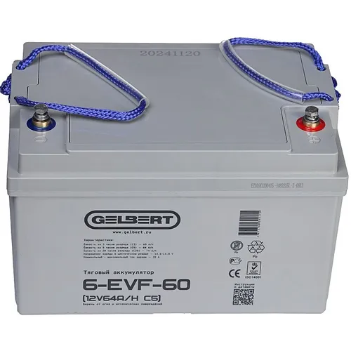 Аккумуляторная батарея GELBERT 6-EVF-60 для ИБП, 12В, 64Ач [25380]