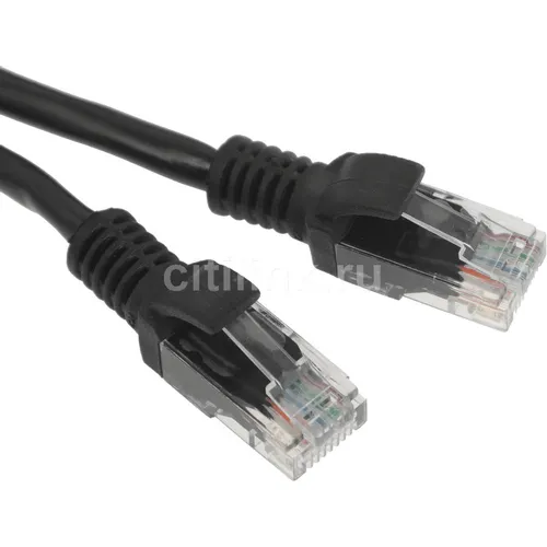 Патч-корд PREMIER PP12-5M/BK литой (molded), UTP, кат.5E, 5м, 4 пары, 26AWG, алюминий омедненный, многожильный, черный