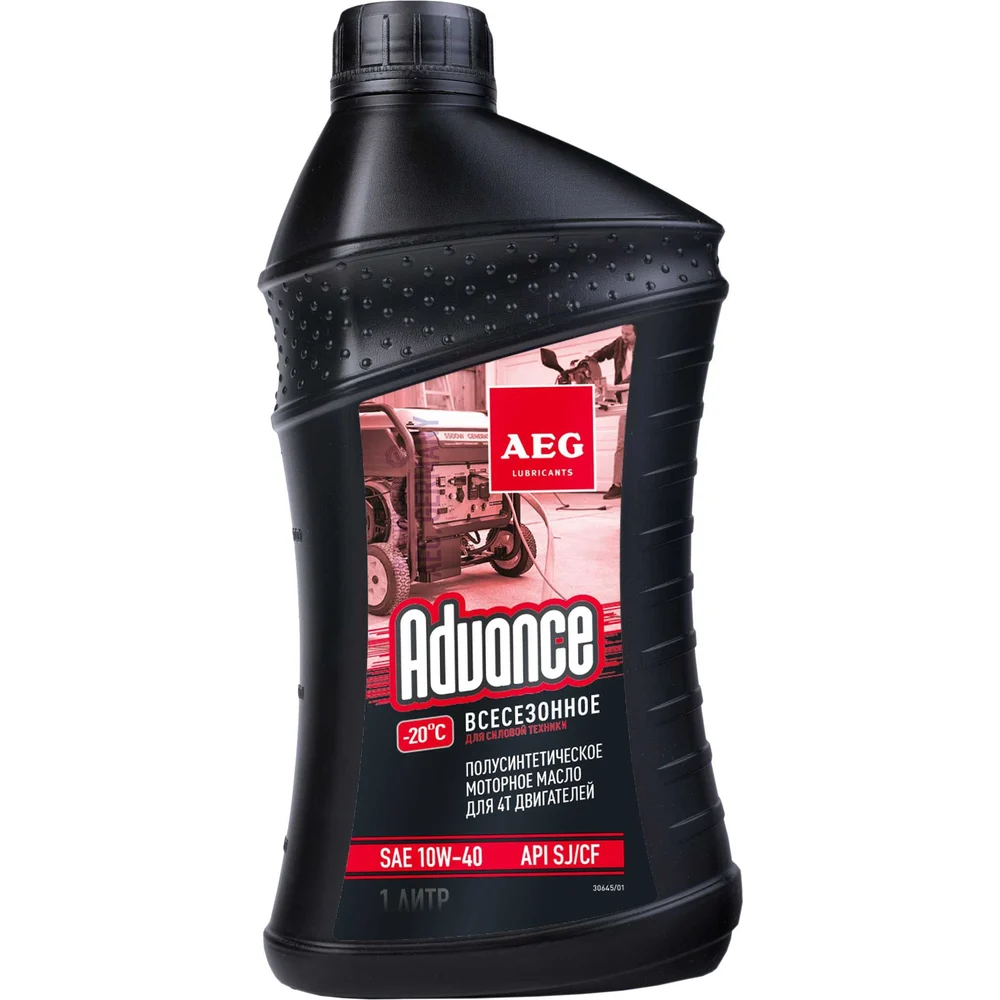 Моторное четырехтактное полусинтетическое масло AEG Lubricants Advance SAE 10W40 API SJ/CF 30645