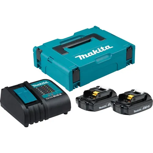 Батарея аккумуляторная Makita BL1815Nx2 LXT, 18В, 1.5Ач, Li-Ion, ЗУ в комплекте [197143-8]