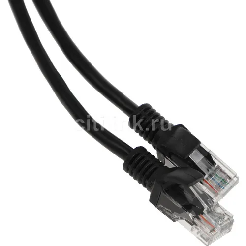 Патч-корд PREMIER PP12-2M/BK литой (molded), UTP, кат.5E, 2м, 4 пары, 26AWG, алюминий омедненный, многожильный, черный