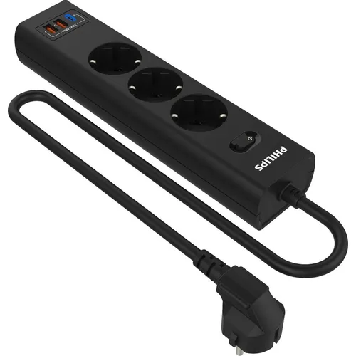 Сетевой фильтр Philips CHP4336BB/51, 3м, черный