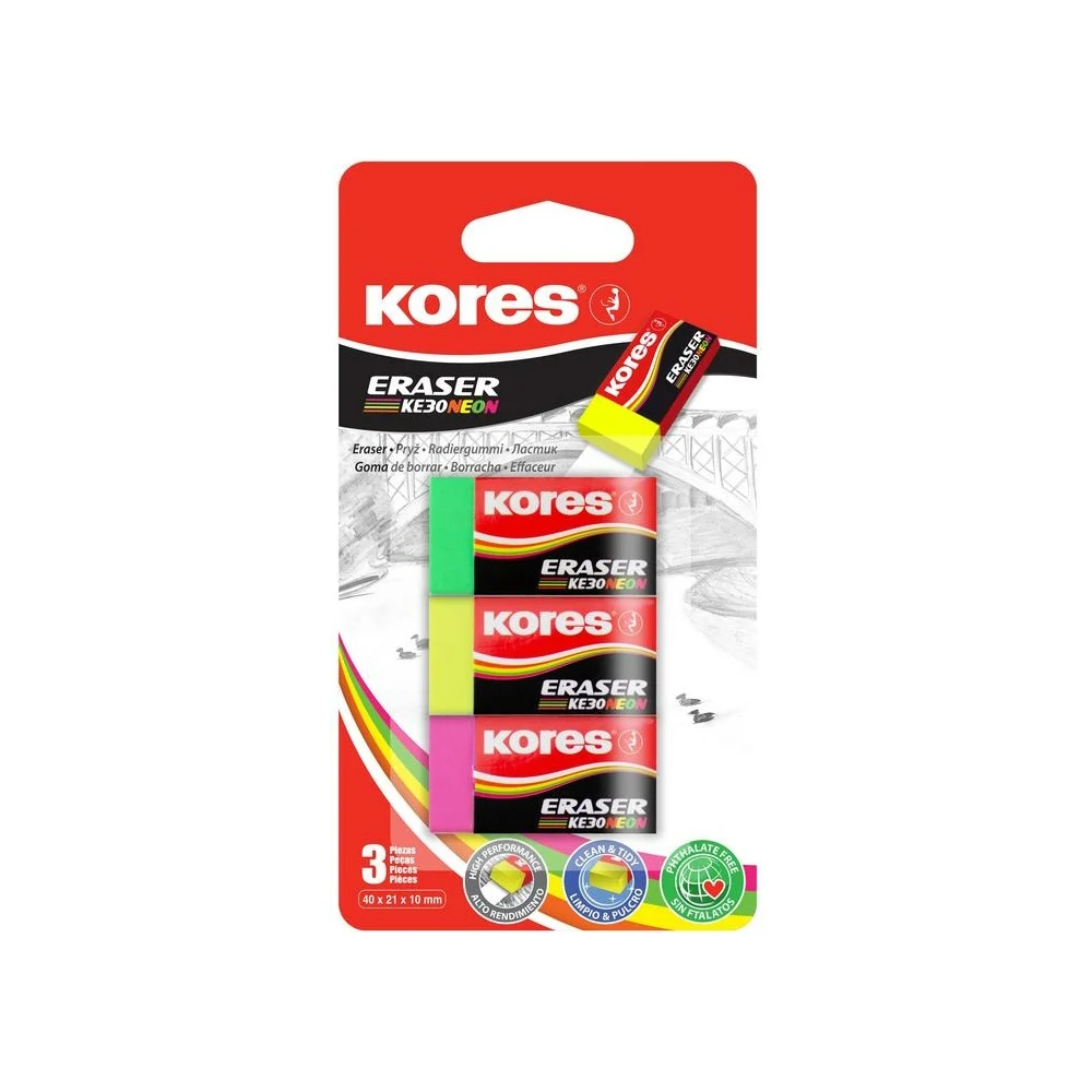Прямоугольный ластик Kores 1024203
