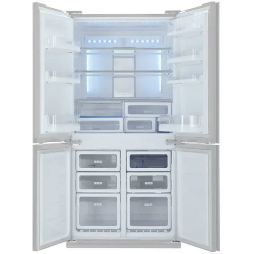 Холодильник трехкамерный Sharp SJ-FS97VSL Hybrid Cooling, Side by Side, серебристый