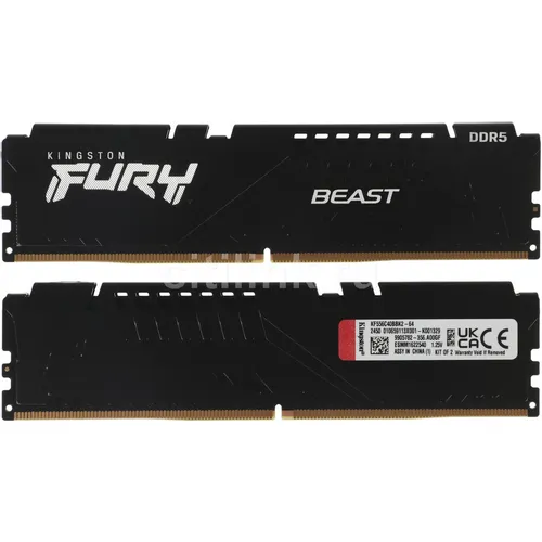 Оперативная память Kingston Fury Beast KF556C40BBK2-64 DDR5 - 2x 32ГБ 5600МГц, DIMM, Ret