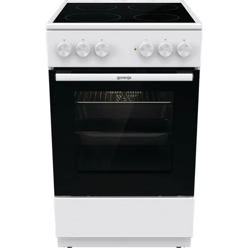 Электрическая плита Gorenje GEC5A41WG, стеклокерамика, белый/черный
