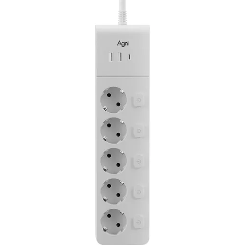 Сетевой фильтр AGNI TP-FI3U5E, 3м, белый [tp-fi3u5e-c-3m-white]