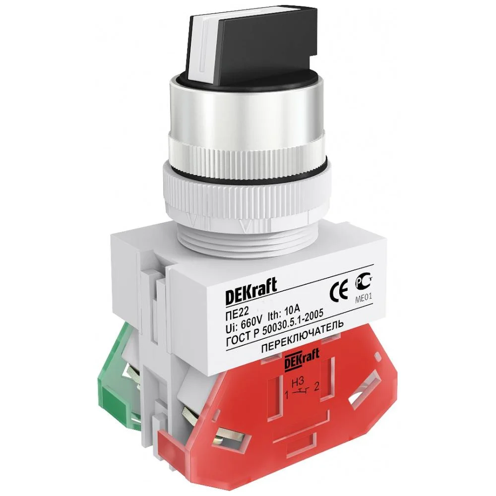 Переключатель DEKraft ПЕ22-ACR-2-BLK 25139DEK