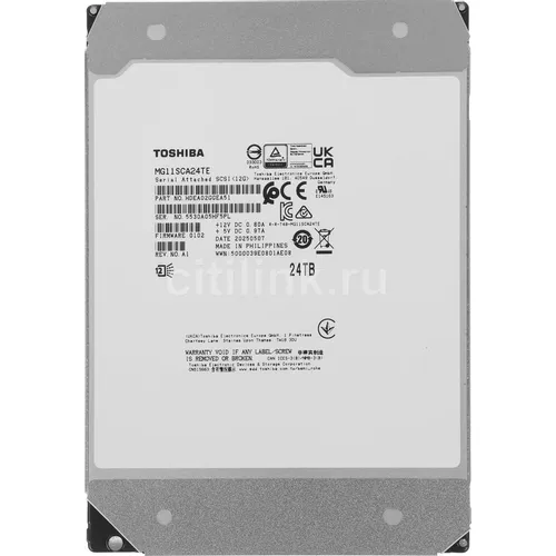 Жесткий диск Toshiba MG11SCA24TE, 24ТБ, HDD, SAS 3.0, 3.5"