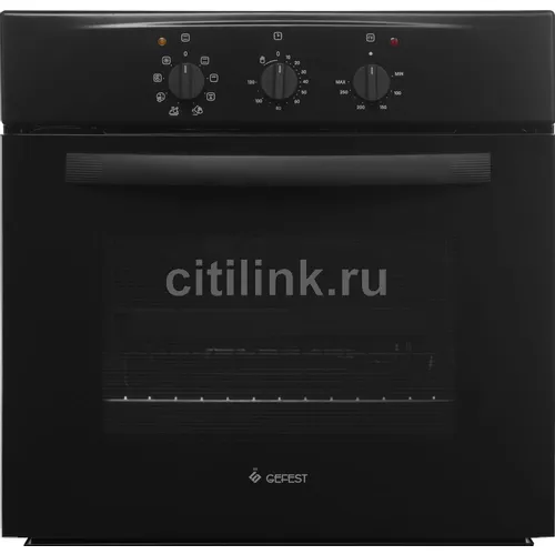 Духовой шкаф электрический GEFEST ЭДВ ДА 602-01 А, 55л, дверца с 2 стеклами, черный