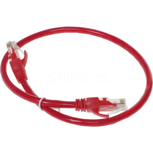 Патч-корд EXEGATE UTP-RJ45-RJ45-C6-0,5M-RD UTP, кат.6, 0.5м, 4 пары, алюминий омедненный, многожильный, красный