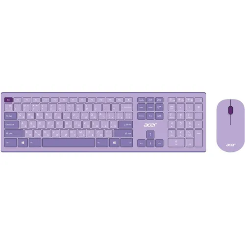 Комплект (клавиатура+мышь) Acer OCC205, USB, беспроводной, фиолетовый [zl.accee.00d]