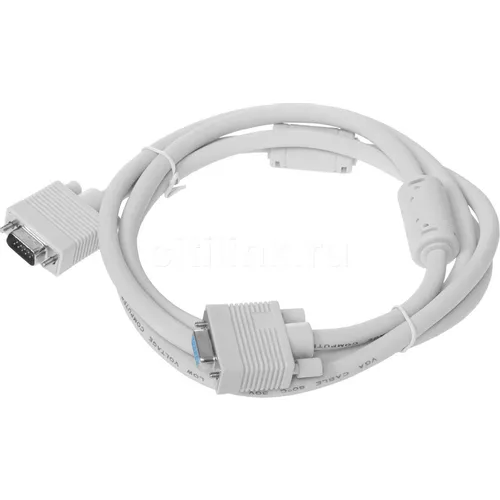 Кабель VGA VGA (m) - VGA (f), ферритовый фильтр , 1.8м, серый