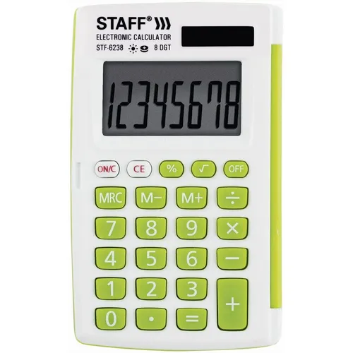 Калькулятор STAFF STF-620, 8-разрядный, белый