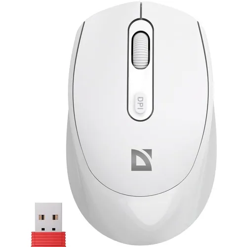 Мышь беспроводная Defender Vision, Bluetooth/Радио, оптическая, USB, 1600dpi, белый и бежевый [52377]