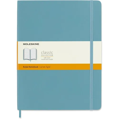 Блокнот Moleskine Classic Soft, 192стр, в линейку, мягкая обложка, голубой [qp621b35]