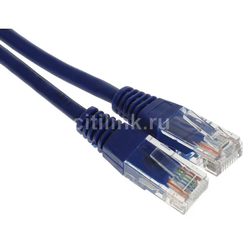 Патч-корд LanMaster вилка RJ-45, вилка RJ-45, кат.5E, ПВХ, 1.5м, синий [twt-45-45-1.5-bl]