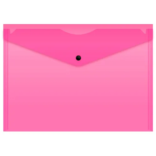 Конверт на кнопке Бюрократ Неон DNEPK803A4PINK, A4 пластик, 0.15мм, розовый 10 шт./кор.