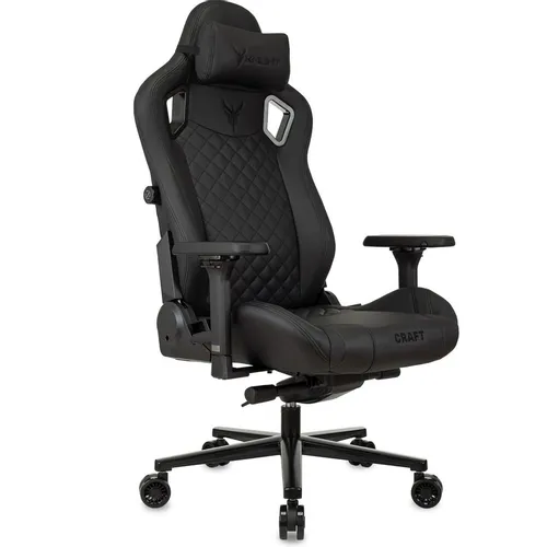 Кресло игровое KNIGHT Craft, экокожа, до 150кг, регулируемые 4D подлокотники, черный