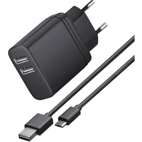 Сетевое зарядное устройство BORASCO 2xUSB-A, microUSB, 15Вт, 3A, черный [52579]