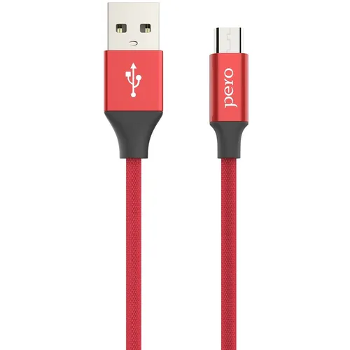 Кабель PERO DC-02, micro USB (m) - USB (m), красный [prdc-02mu1mr]