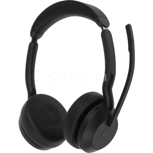 Гарнитура Jabra Evolve2 55, Link380c MS Stereo, для компьютера/мобильных устройств, накладные, Bluetooth, черный [25599-999-899]