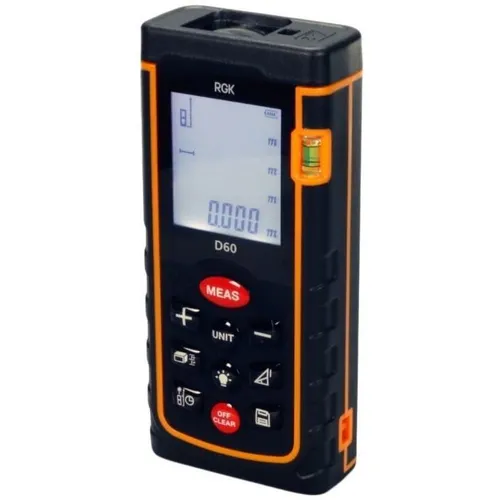 Лазерный дальномер RGK D60, 2 класс лазера, 635нм, луч красный [4610011870613]