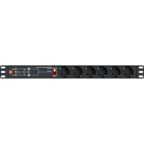 АВР Elemy (ATS-1602) 1U 19" ввод:2xIEC C14 выход:6xSchuko 8A черный