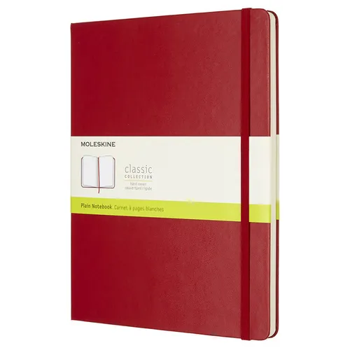 Блокнот Moleskine Classic, 192стр, без разлиновки, твердая обложка, красный [qp092f2]