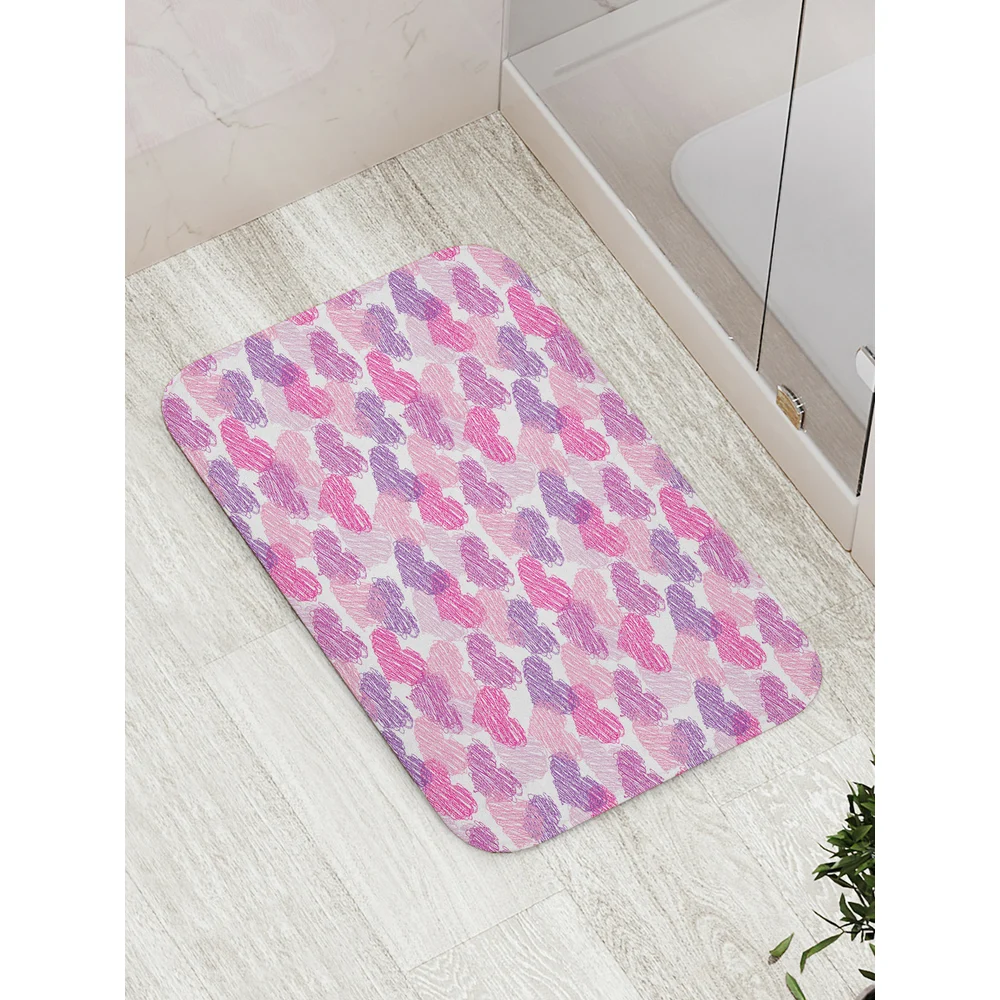 Противоскользящий коврик для ванной JOYARTY Мелковые сердечки bath_422623