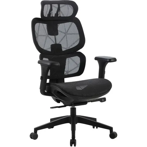 Кресло Cactus CS-MC555, сетка, до 150кг, регулируемые 3D подлокотники, черный