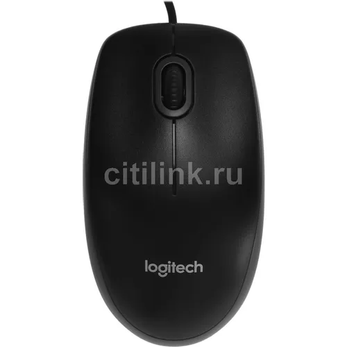 Мышь проводная Logitech B100, оптическая, USB, 1000dpi, черный [910-003357]