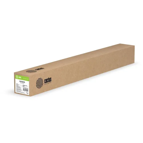Калька Cactus CS-LFPTR90-91445, A0+, универсальная, 914мм х 45м, втулка 50.8мм (2"), 90г/м2
