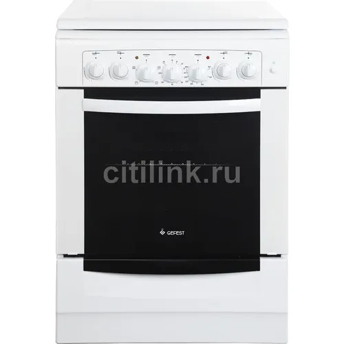 Газовая плита GEFEST ПГЭ 6102-02 0300, электрическая духовка, металлическая крышка, чугун, белый