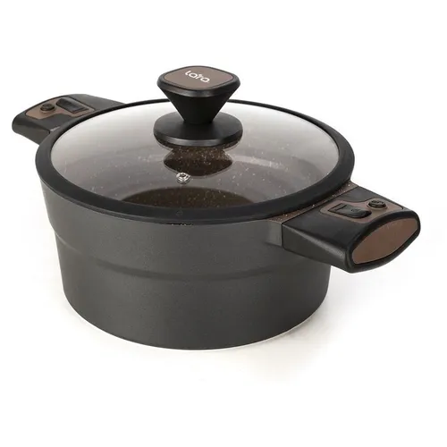 Кастрюля 2.5л LARA Monaco Choco LR02-300 Choco, алюминиевая, с крышкой