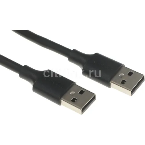 Кабель UGREEN US102, USB 2.0 A(f) (прямой) - USB 2.0 A (f) (прямой), ферритовый фильтр , круглое, 0.5м, черный [10308]