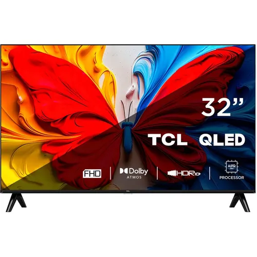 32" Телевизор TCL 32S5K-UZ QLED, FULL HD, СМАРТ ТВ, Google TV, черный