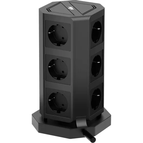 Сетевой фильтр AGNI TP-VD5U9E, 2м, черный [tp-vd5u9e-c-2m-black]