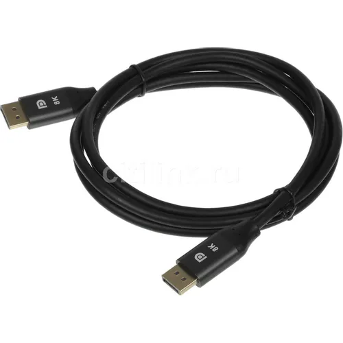 Кабель аудио-видео Cactus CS-DP-DP-1.4-2, DisplayPort (m) - DisplayPort (m), ver 1.4, 2м, GOLD, черный